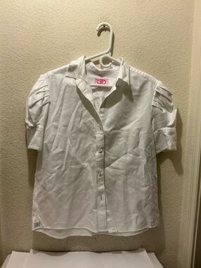 Double R by Ravi Ratan White Button-Down Short Sleeve Shirt 100% cotton